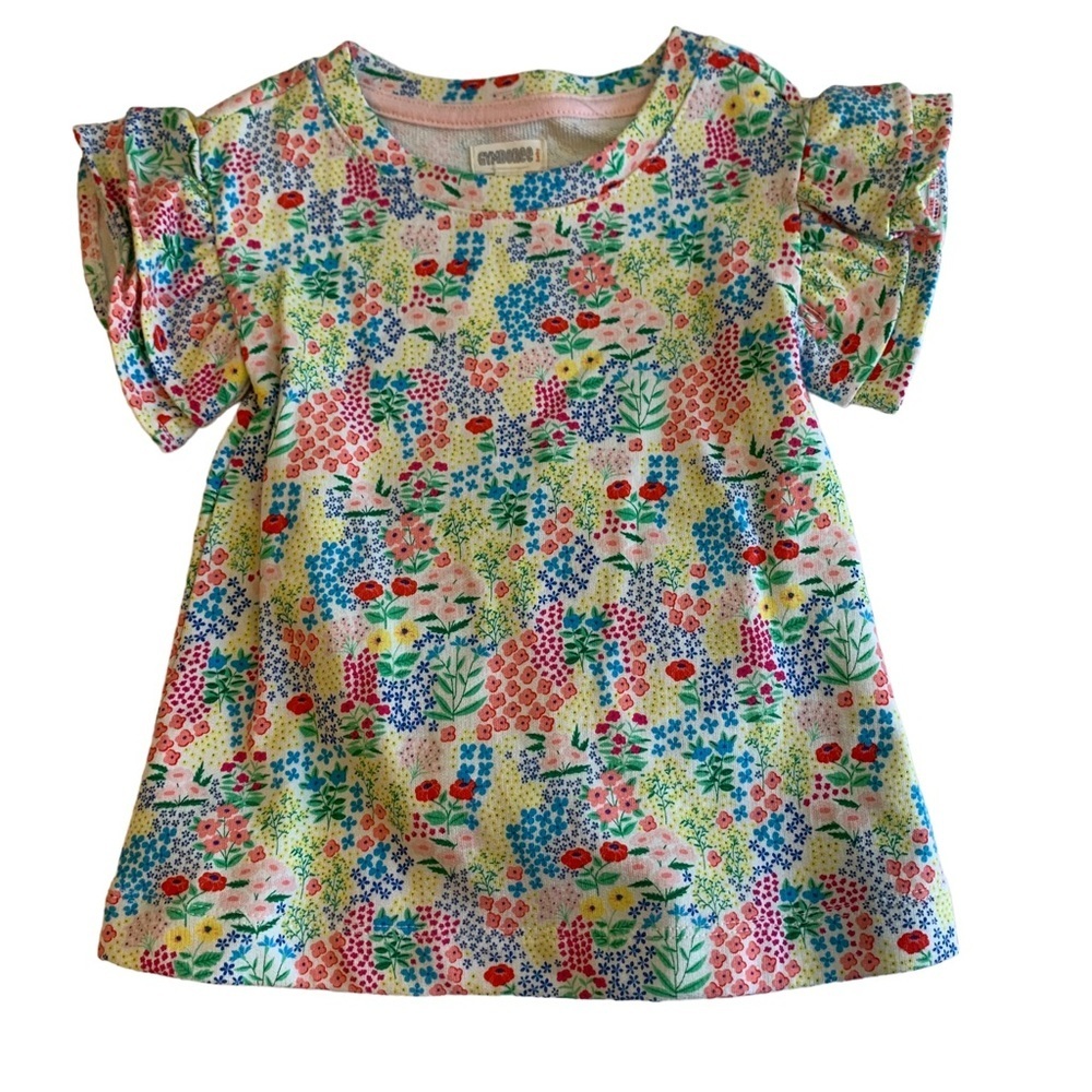 Gymboree 3-6 Month Floral Short Sleeve Dress with Diaper Cover NWT